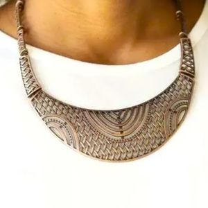 Paparazzi Copper Necklace, Bib Style, Boho Chic! Comes with matching EARRINGS!!
